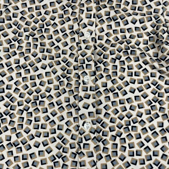 VTG ULTRIANA JCPenny Size 8 Multicolor Geometric Button Down Shirt Blouse Top - Picture 3 of 8